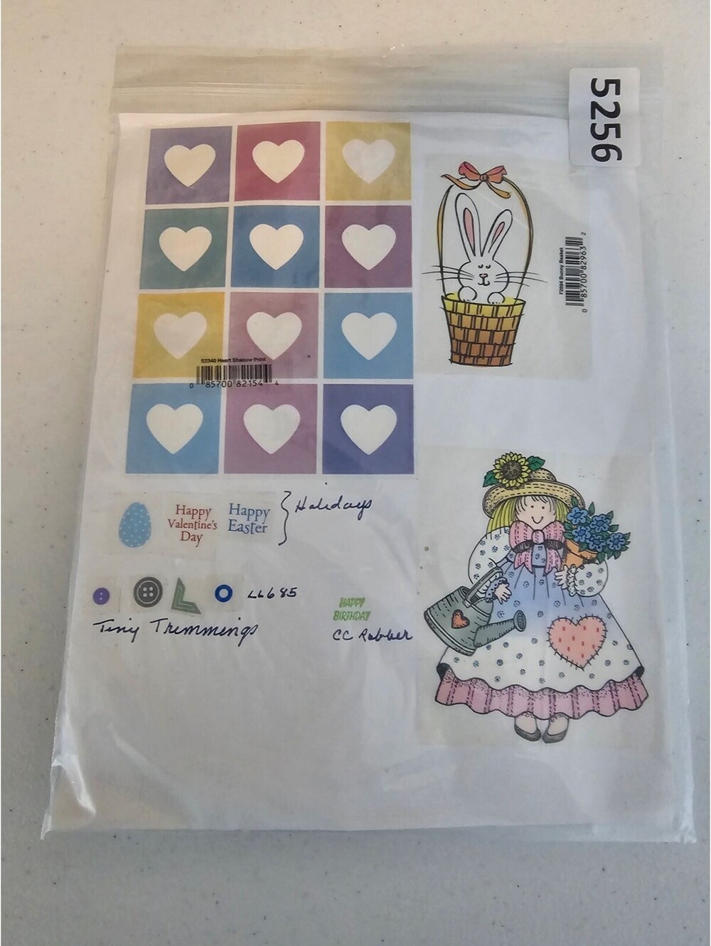 Lot of Unmounted Rubber Stamps Tint Trimmings Easter Basket Spring Hearts